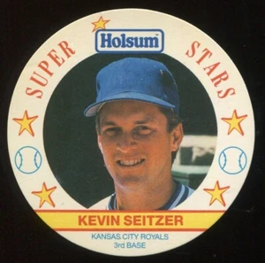 1989 MSA Holsum Super Stars Disk #9 Kevin Seitzer Kansas City Royals - Picture 1 of 2