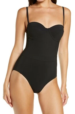 Maiô Tory Burch preto Lipsi com aro uma peça L79760 tamanho pequeno - Imagem 1 de 4