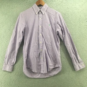 Ralph Lauren Button Down Long Sleeve Shirt Mens S Purple Cotton Check Collared - Picture 1 of 20