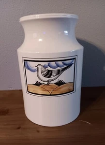Vintage Mancer Keramik Kanister 70er Jahre weiß Glas Made in Italy - Bild 1 von 8