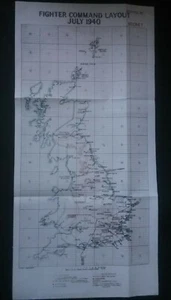 1940 UNITED KINGDOM MAP, BOUNDARIES & RADAR & FIGHTER COMMAND & OBSERVATION CORP - Picture 1 of 12