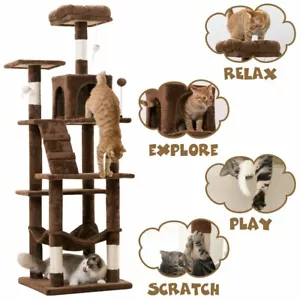 63.8 Cat Tree Tower for Large Cat Condo Scratching Post Pet House Kitty Supplies - Picture 1 of 10