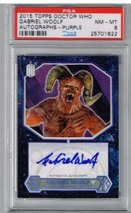 2015 Topps Doctor Who Gabriel Woolf Autographs - Purple PSA 8 22/25 - Picture 1 of 2