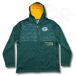 Green Bay Packers Hoodie Men's Large or XL Green Camouflage Full Zip 1919 NFL - Picture 1 of 15