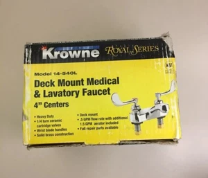 Krowne Metal 14-540L Deck Mount Lavatory Faucet With 4" Centers - New - Picture 1 of 12