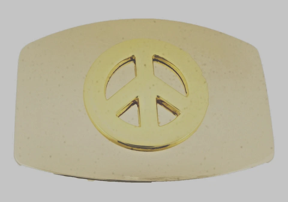 Signo de la Paz Cinturón Hebilla Símbolo Paloma Paz-Amante-Guardián Metal Dorado Nuevo Hombres Mujeres Foto 1 de 4