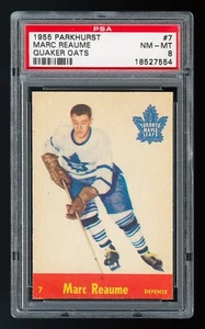 1955 Parkhurst Quaker Oats #7 Marc Reaume PSA 8 - HIGHEST GRADED - POP 1 - Picture 1 of 2