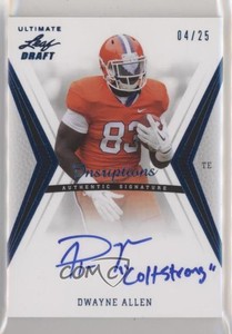 2012 Ultimate Leaf Draft Blue Inscriptions /25 Dwayne Allen #DA1 Rookie Auto RC