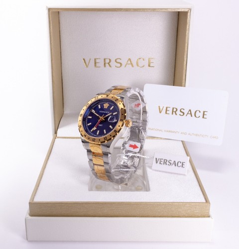 Versace V11060017 Hellenyium orologio da uomo orologio da polso acciaio blu data GMT