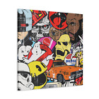 Graffiti Movie Collage Canvas Pac Man Mr T Storm Trooper ET Wall Art Decor