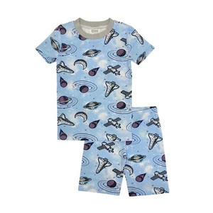 BCS45 Esme Boys Sleepwear Pajamas Short Sleeve Top Shorts Set 2 3 4 5 6 7 8 - Picture 1 of 14