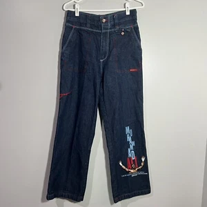 Platinum FUBU Muhammad Ali Boxer Embroidered Blue Jeans Boys Size 16 - Picture 1 of 8