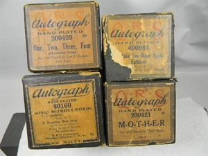  Lote de 4 rollos de piano autógrafos tocados a mano QRS - PR6 - Imagen 1 de 5