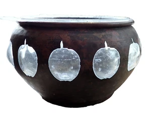 Copper Encased Glass Jardinierre Pot Vintage Unusual Decor Plant Pot - Picture 1 of 7
