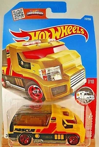2016 Hot Wheels #217 HW Rescue 7/10 RAPID RESPONSE Yellow w/Red 5 Spoke Wheels - Picture 1 of 4