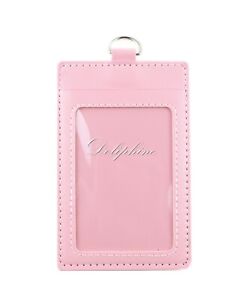 Leather Vertical ID badge holder with Window and Card Slot (Size: 3 X 4.5 inch)