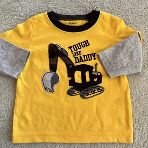 Camisa Carters Niños Amarillo Marrón RESISTENTE COMO PAPÁ Mangas Largas 3 Meses - Imagen 1 de 6