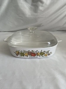 Vintage Corning Ware A-8-B Spice of Life L'ECHALOTE . Casserole Dish with Lid - Picture 1 of 15