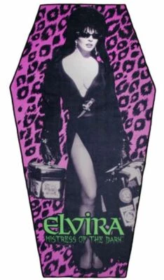 Elvira Ataúd Baño Playa Leo Toalla Ataúd Vampiro Amante Horror Oscuro Monstruo Foto 1 de 2