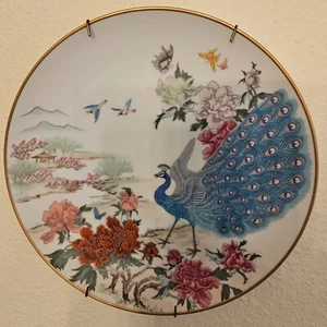 Juego de platos de porcelana vintage 1981 Japón FP Franklin pájaros y flores/24 - Imagen 1 de 10