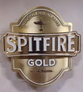 Beer pump clip badge SHEPHERD NEAME brewery SPITFIRE GOLD cask real ale Kent - Picture 1 of 4