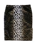 INC International Concepts Skirt Women?s Sz 4 Brown Leopard Animal Print Pencil