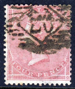 GB Queen Victoria 1857 4d. Liga grande marca de agua rosa SG 66 (especificación J51[2]) en muy buen estado - Imagen 1 de 2