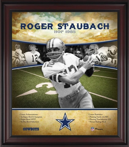 Roger Staubach Dallas Cowboys Framed 15x17 Hall of Fame Career Profile Cover