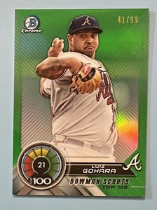 2018 Bowman Chrome Luiz Gohara Scouts Top 100 Green Refractor /99 Braves BTP-21 