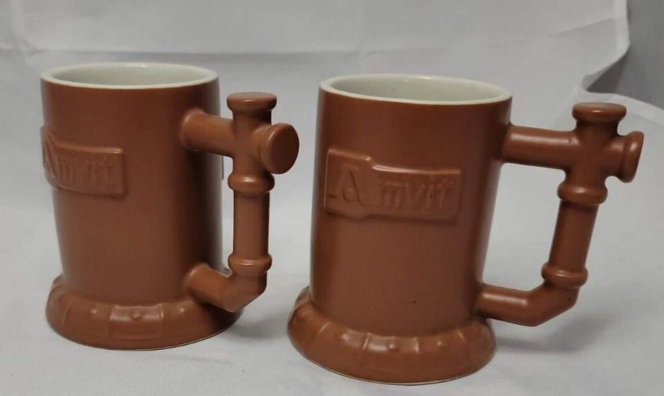 Juego de 2 tazas de café amatista HALL hechas en USA. Marrón Foto 1 de 4