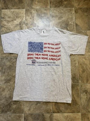 Camiseta de colección Bring Them Home America Missing Children Awareness años 90 grande 20x28  Foto 1 de 4