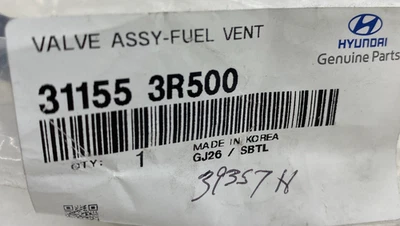 Válvula de ventilación del tanque de combustible Hyundai REPUESTOS 31155-3R500 2012-2017 Hyundai Azera Foto 1 de 4