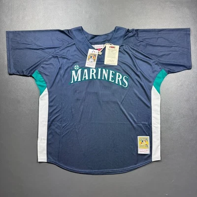 100% Authentic Ken Griffey Jr Mitchell Ness Mariners BP Jersey Size 52 2XL Mens - Image 1 of 4