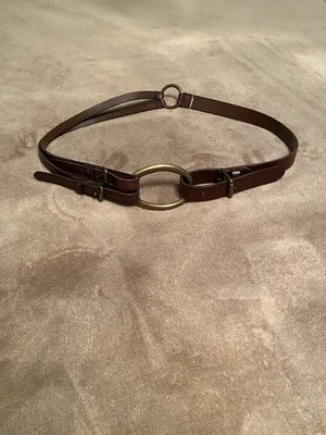 Lauren Ralph Lauren Tri-Strap Equestrian D-Ring Horsebit Brown Leather Belt Sz L - Image 1 of 4