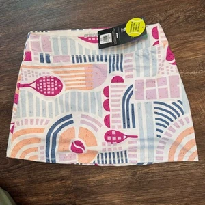 Prince Girls Tennis Skort L 14 Playground White Print Built-In Shorts NWT $40 - Picture 1 of 6