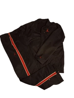 Air Jordan Boy's Track Suit Zip-Up Jacket + Pants Black/Red Youth Sz Large - Image 1 of 4