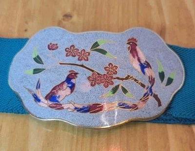 CINTURÓN Maureen Elaine DE COLECCIÓN AÑOS 80 CLOISONNÉ Faisán Era Disco Talla Única  Foto 1 de 4