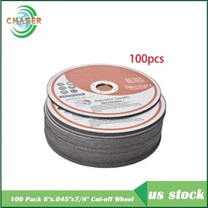 100 Pack 6"x.045"x7/8" Cut-off Wheel - Metal & Stainless Steel Cutting Discs - Picture 1 of 6