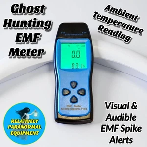 EMF Meter for Ghost Hunting, Audible/Visual Alerts, Monitors EMF & Ambient Temp - Picture 1 of 7