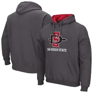 Men's Colosseum Charcoal San Diego State Aztecs Arch & Logo 3.0 Pullover Hoodie - Picture 1 of 3