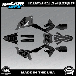 Kalair GFX Graphics Kit for KX450 2019-2023 and KX250 2021-24 OEM Series - Smoke - Picture 1 of 4