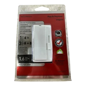 Pass & Seymour Rocker Switch Fan Control White Single Pole / 3 Way HDH163PWCCV6 - Picture 1 of 4
