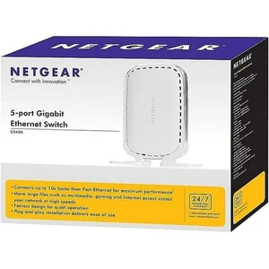 NETGEAR 5-portowy przełącznik Gigabit Ethernet niezarządzany - biały (GS605NA) - Zdjęcie 1 z 3