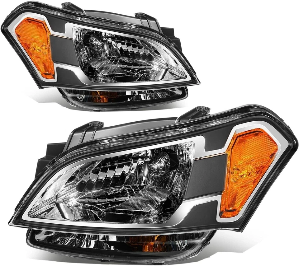 Для 2010-2011 Kia Soul галогенные фары черный корпус янтарный угол пара L + R - Изображение 1 из 4
