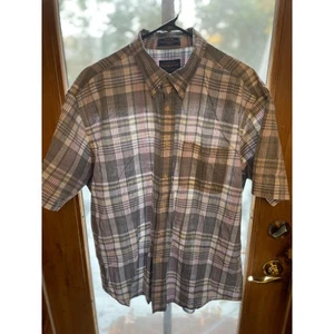 Pendleton Oceanside XL Short Sleeve Button Up Plaid Shirt 100% Cotton Casual - Picture 1 of 9