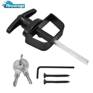 Kit de cerradura de manija en T con pestillo de puerta de cobertizo de 4,5" con 2 llaves para granero de almacenamiento de vástago de 41/2" - Imagen 1 de 8