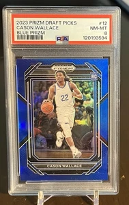 2023 Prizm Draft CASON WALLACE Rookie RC Blue Prizm /199 ~ PSA 8 - Picture 1 of 2