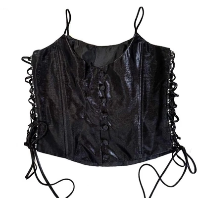 Vintage 70s 100% Cotton Rayon Black Sz XL Fashion May Queen Made in USA - Image 1 of 4