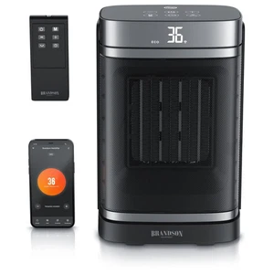 Brandson Keramik-Heizlüfter 1500W WiFi APP Timer Fernbedienung Schwarz - Bild 1 von 7