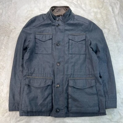 Chaqueta de campo de lana Mossimo Dutti para hombre XL negra/marrón reversible Foto 1 de 4